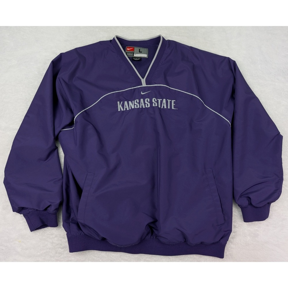 VTG Nike Kansas State Wildcats Pullover Men's L Purple Polyester Y2K
